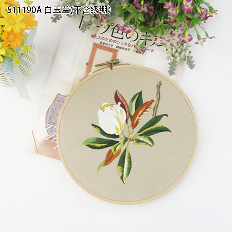 DIY Embroidery Flower Materials Package Embroidery Hoop Handmade Cross Stitch Kits For Beginners bordado Decor Sewing Supplies: 511190A