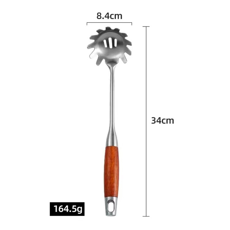 304 Stainless Steel Wok Spatula Rosewood Handle Kitchen Essentials Cooking Tools utensilio Accessories Slotted Turner Rice Spoon: C1