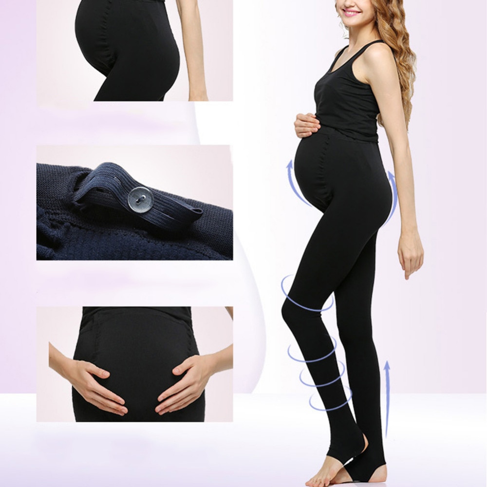 Nyeste stil moderigtigt gravid kvinde gravid strømpebukser kompressionsstrømper medium 320d mavestøtte til forår efterår