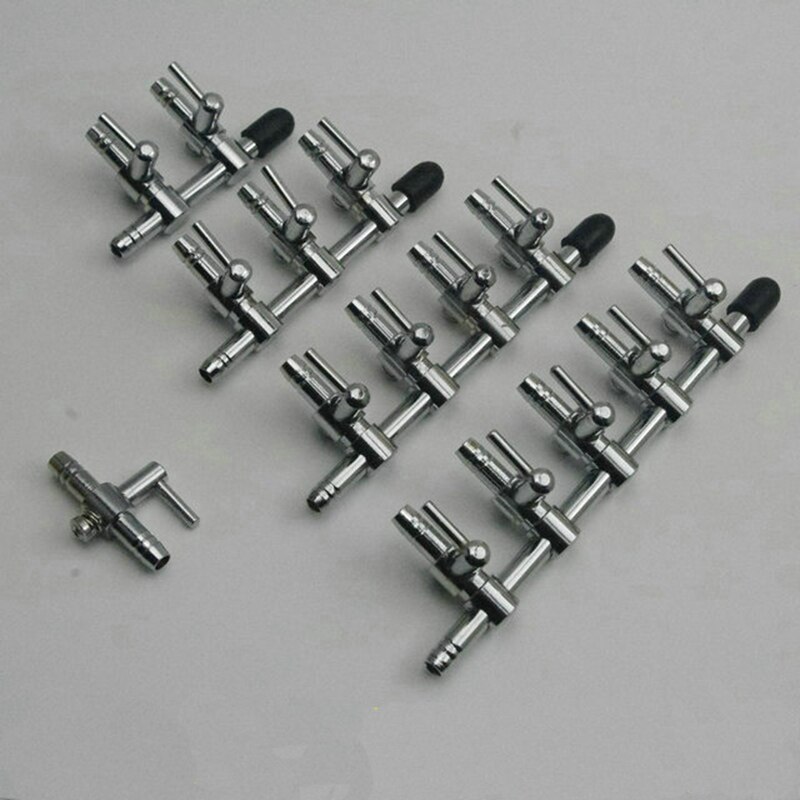 Aquarium Inline 5-Way Outlet Aquarium Air Flow Pomp Regelklep Spruitstuk Tap Water Tubing Schakelaar Distributeur Splitter Hendel