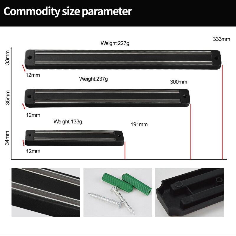 robić montażu na ścianie magnetyczny uchwyt noże kuchenne magnes noże organizator ABS ze stali nierdzewnej stojak na noże robić kuchni noże naczynia