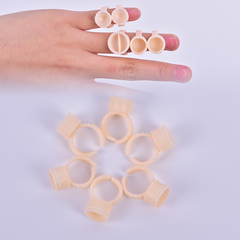 100 stuks/zak siliconen tatoeage pigment inkt ring cups permanente make-up wenkbrauw wimperverlenging
