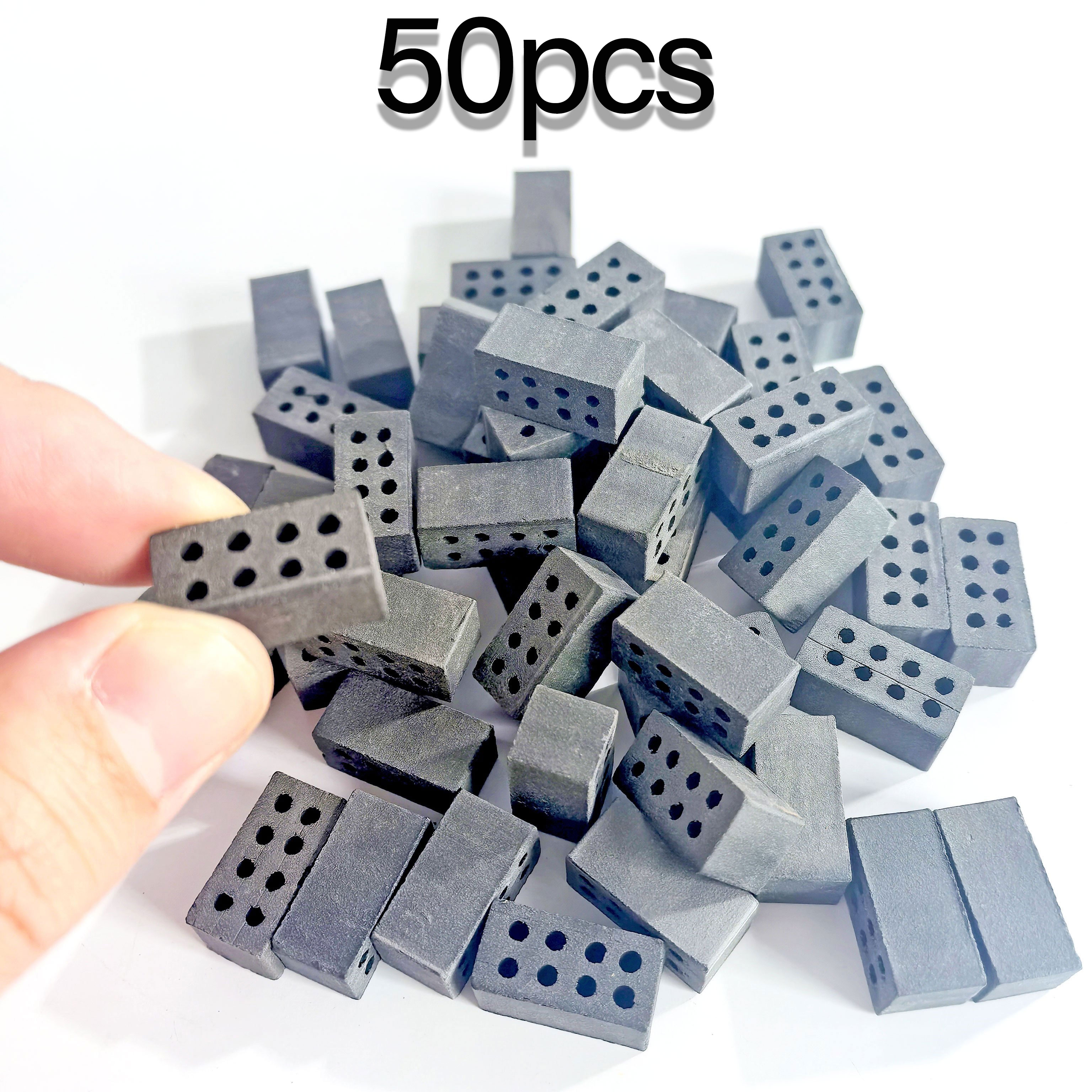 50\100 stuks Mini Bakstenen Miniatuur Ambachten Kunstmatige Handgemaakte Layout Decoratie Klei Zandbak Muur - Handgemaakte Mason DIY Huisgebouwd: hout