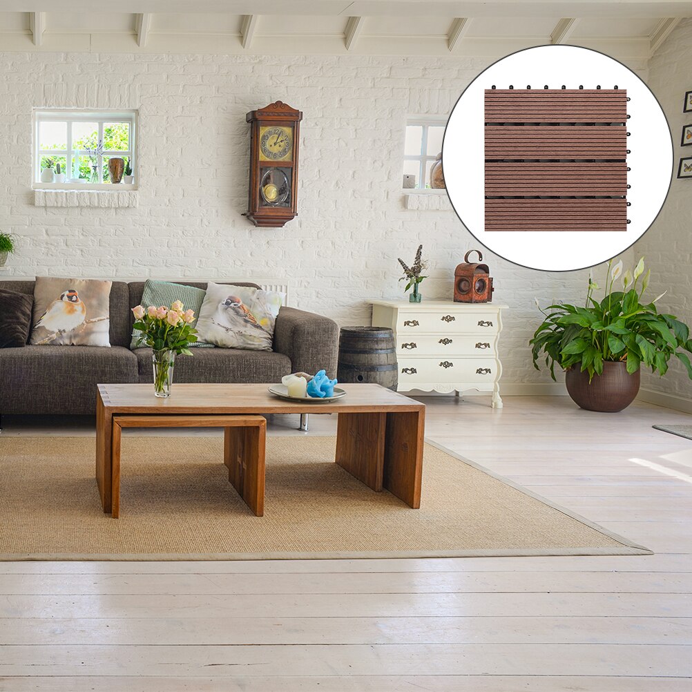 1PC draussen Holz Kunststoff Boden Wasserdicht Spleißen Boden für draussen Garten Balkon Hof