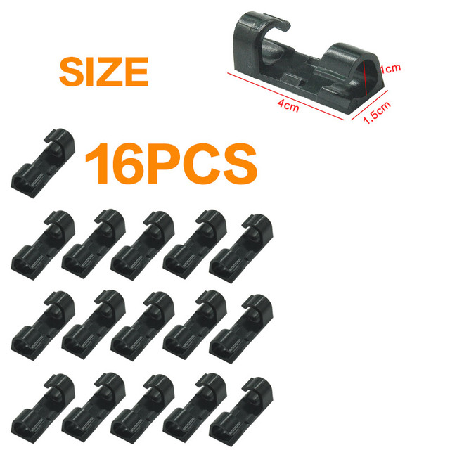 20 clip per cavi, organizer, supporto per cavi, gestione dei cavi, gestione dei cavi autoadesiva, avvolgicavo a morsetto fisso: Rosso
