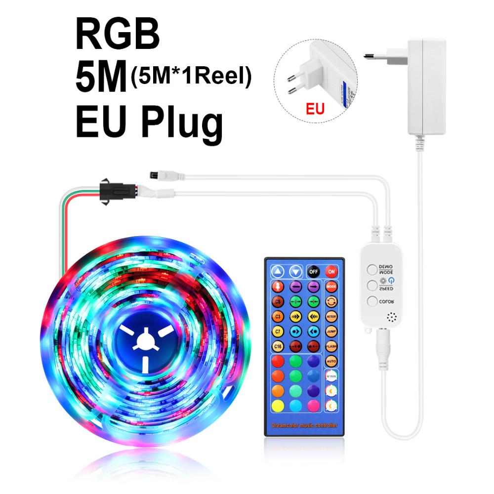 12V Bluetooth Smart lamp Dimmer Alexa Music DIY Function Led light Strip For Home Room Bedroom Party christmas decor lightings: 5M EU Set / Waterproof