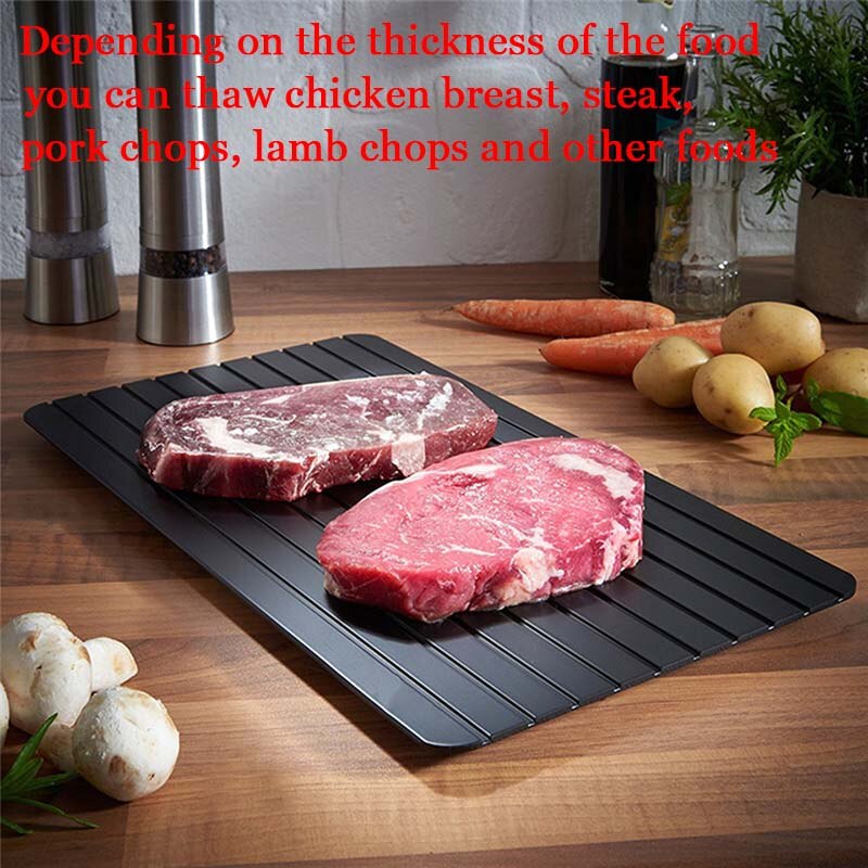 TEENRA 1Pcs Defrost Thaw Tray Food Meat Defrosting Tray In Minutes Quick Defrosting Tray No Electricity Chemicals Frozen Food