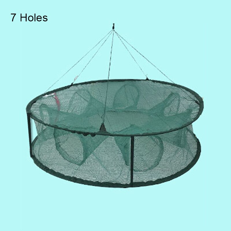 Automatische Visnet Val Kooi Ronde Vorm Opening Voor Krabben Rivierkreeft Kreeft: 7 holes