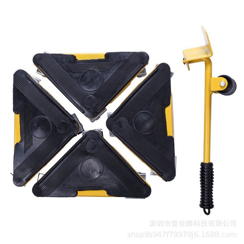 5PCs/Set Heavy Duty Furniture Lifter Furniture Mover Triangle Moving Sliders Up to 400KG Wheel Trolley