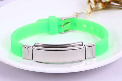 1 Uds. Personaliza las pulseras de identificación del bebé de los niños del acero inoxidable del timón del silicón suave