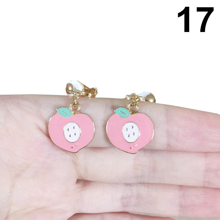 Clip On Earrings Kids Cute Cartoon Animal Cat Ear No Piercing Ear Rings For Children Jewelry Korean Ear Clip For Girls: 17