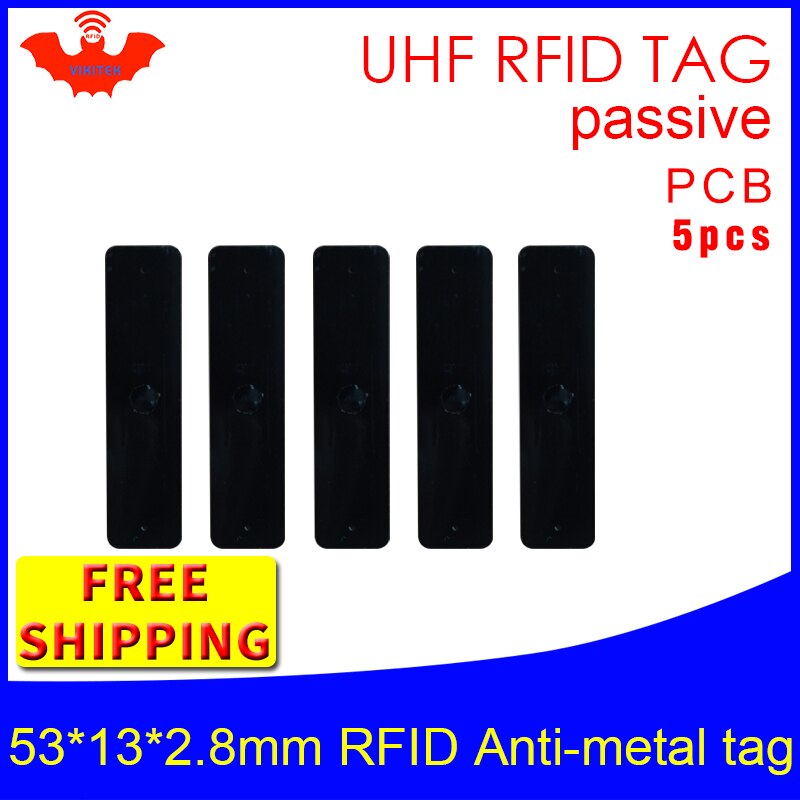 UHF RFID metal tag 915mhz 868mhz Alien Higgs3 EPC 5pcs 53*13*2.8mm small rectangle PCB smart passive RFID tags