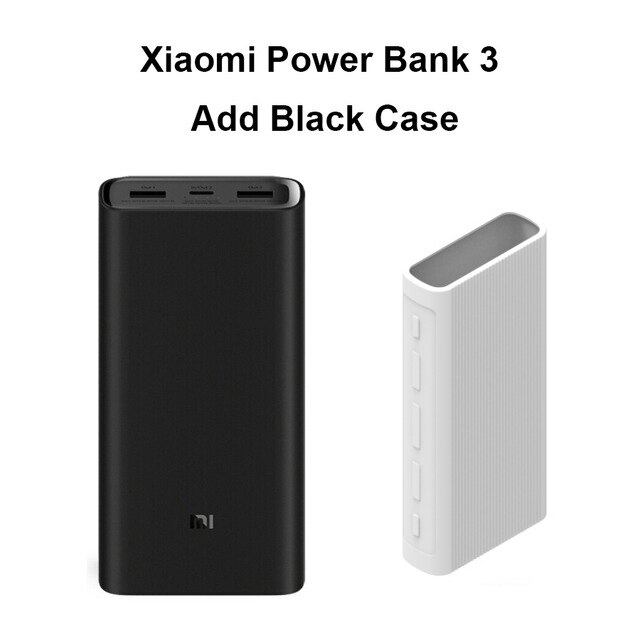 Xiaomi Power Bank 3 20000mAh Mi Powerbank USB-C 45W Portable Charger Dual USB Powerbank for Laptop Smart phone: Add White Case