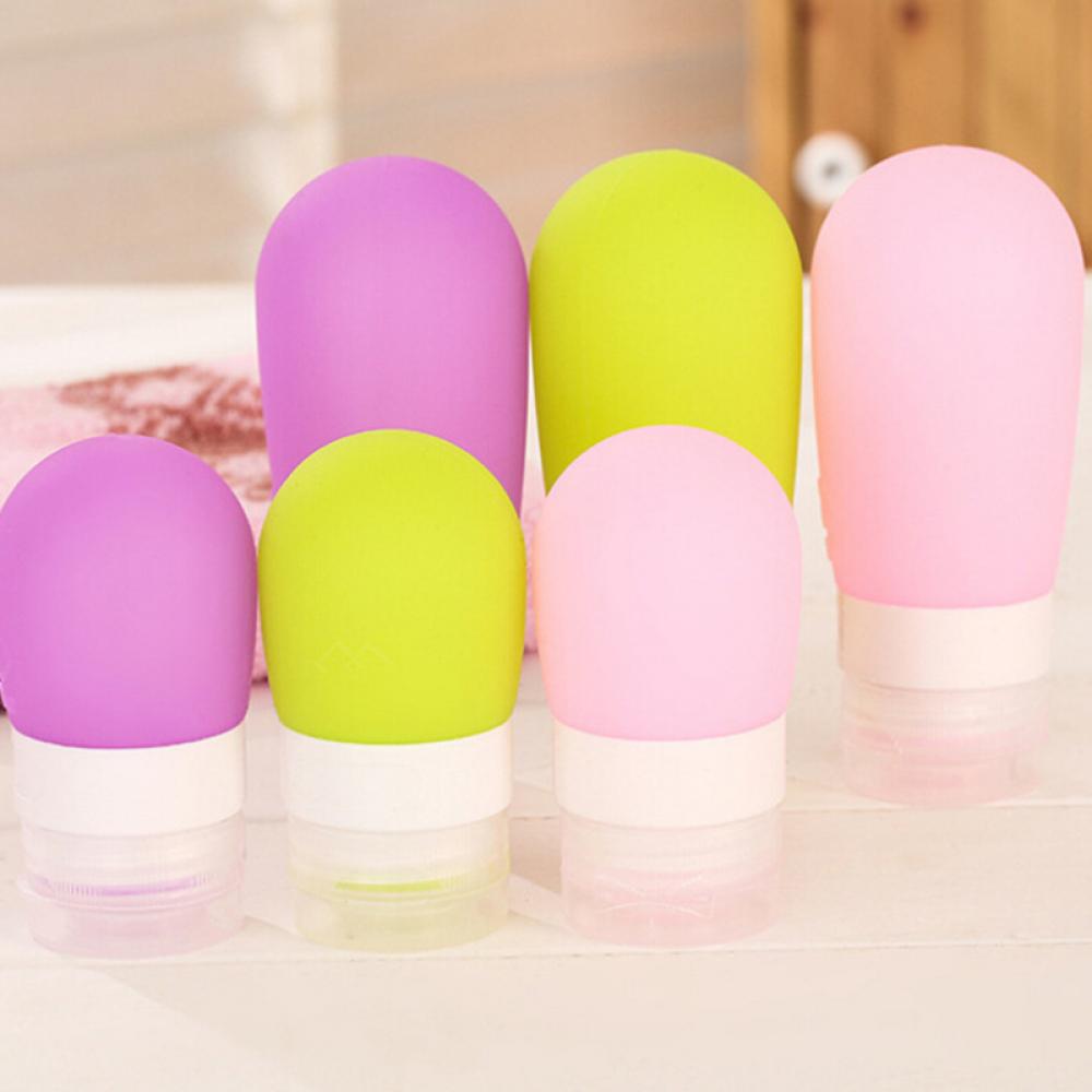 OnnPnnQ Portable Round Silicone Travel Bottles Cosmetics Shampoo Container Candy Color