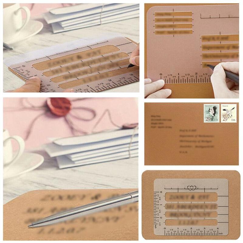 Envelope Addressing Craft Guide Stencil Templates Fits Wide Range of Envelopes, Thank You Card, Mother's Day ,Wedding 4Pcs/Lot