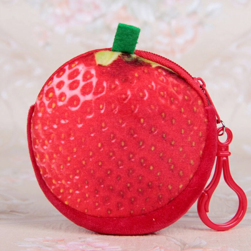 Monedero de sandía para niñas, monedero de frutas, bolígrafo infantil, bolsa de lápiz con cierre, monedero