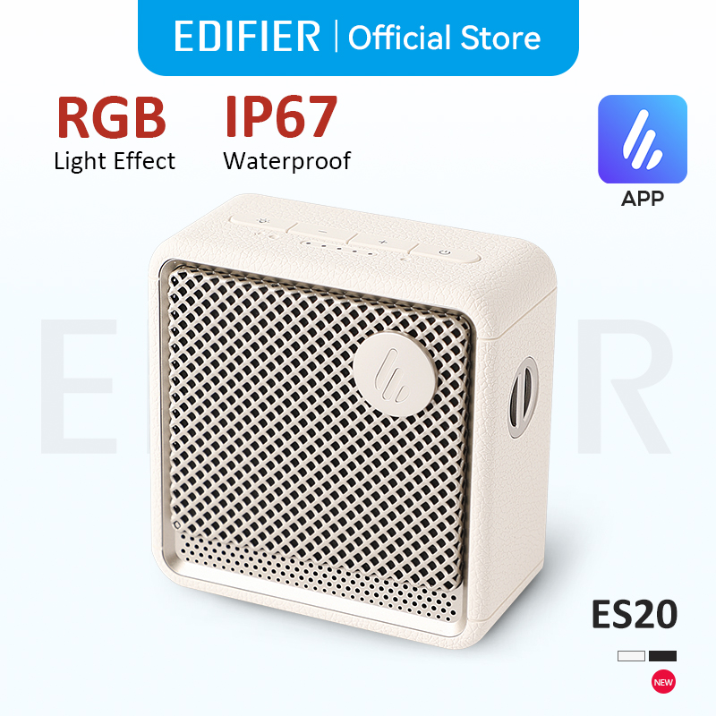 Edifier ES20 Altavoz Bluetooth portátil altavoz inalámbrico IP67 efectos de luz impermeables altavoces exteriores graves profundos con micrófono