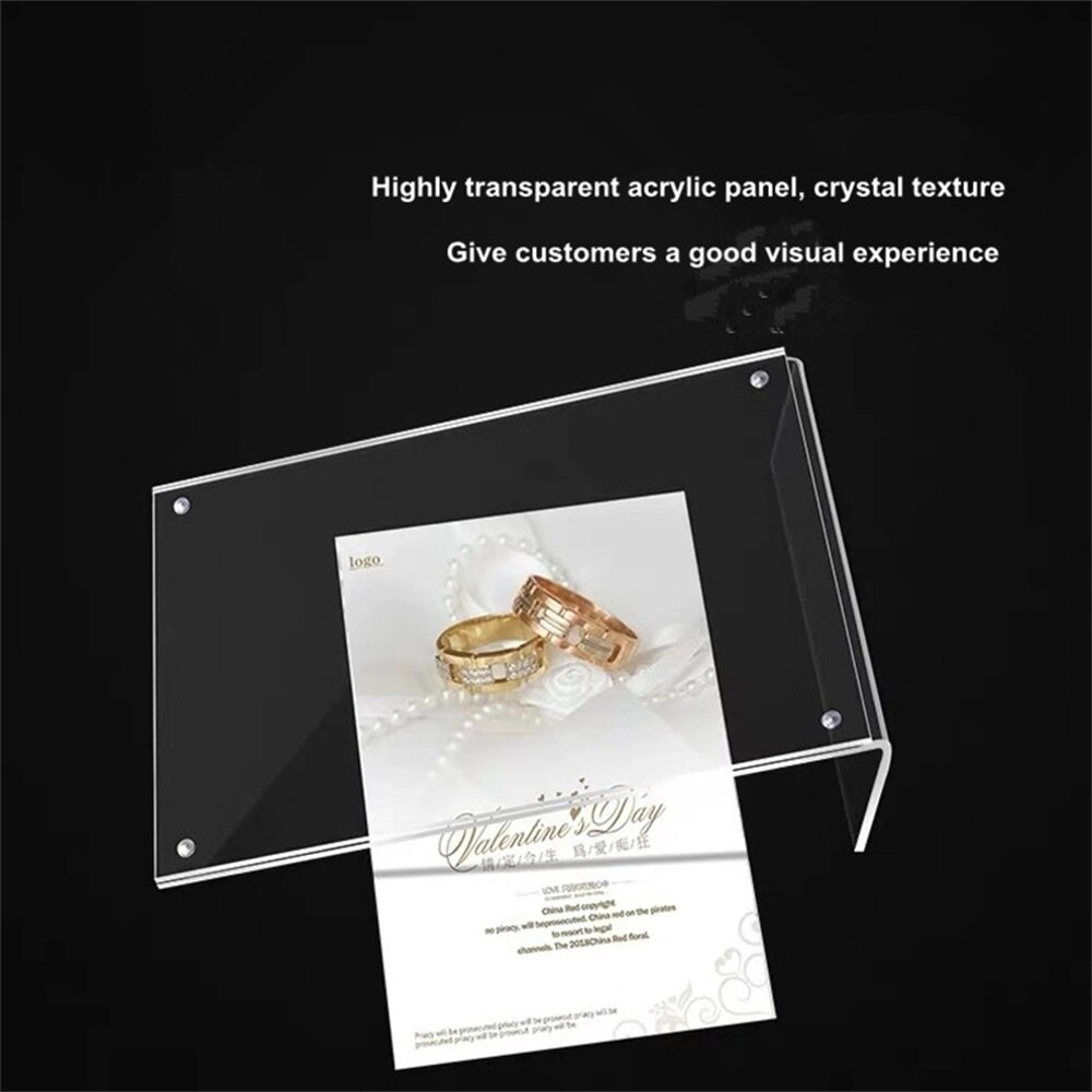 A4 Magnetic Acrylic Sign Holder Display Stand - 8.5 X 11 Inches Ad Frames Table Plastic Brochure Menu Holder