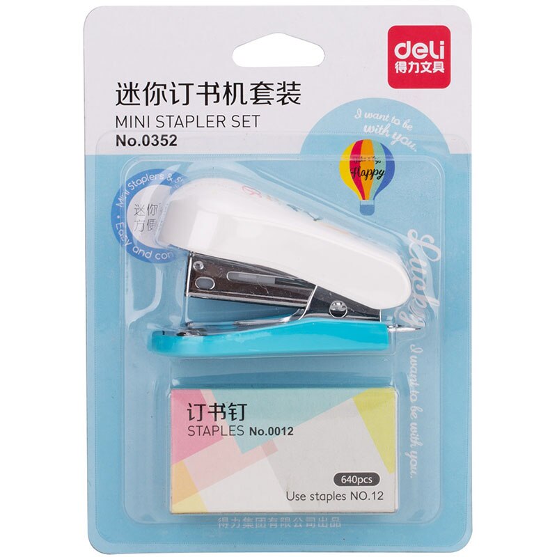 Mini Nietmachine 24/6 Plastic Briefpapier Set Kawaii Nietmachine Mini Papier Binder Geometrische handmatige nietmachine Set