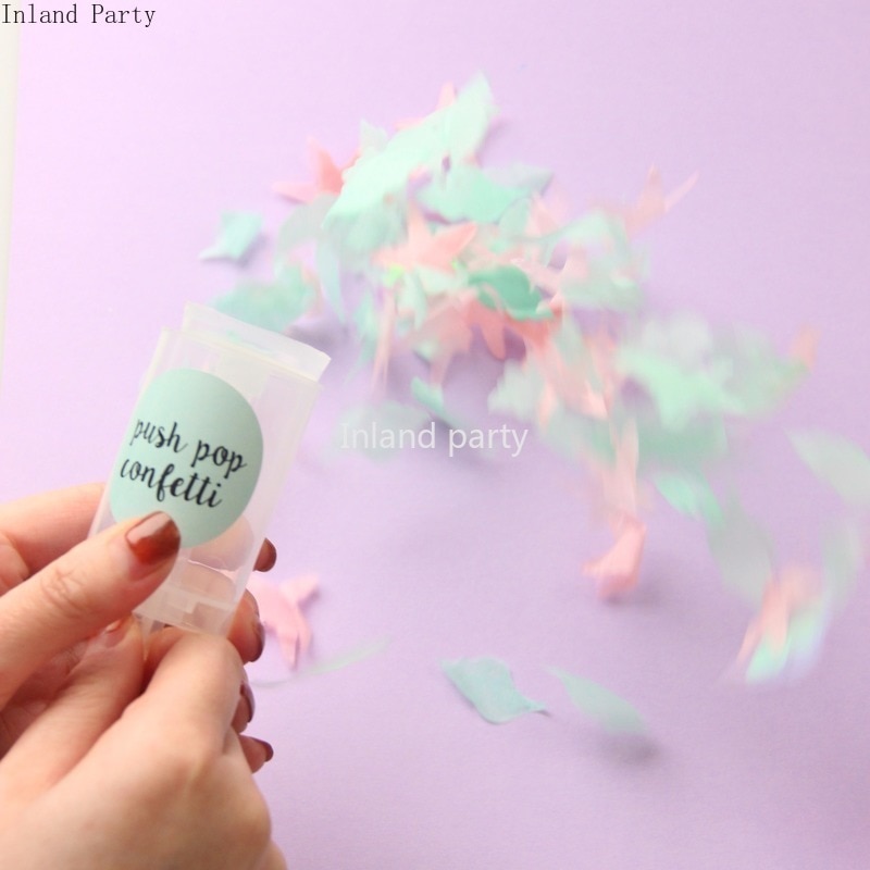 2 stk push poppers mix rosa guld konfetti brude jubilæum push pop konfetti baby shower havfrue fest gør det selv fødselsdag dekorationer