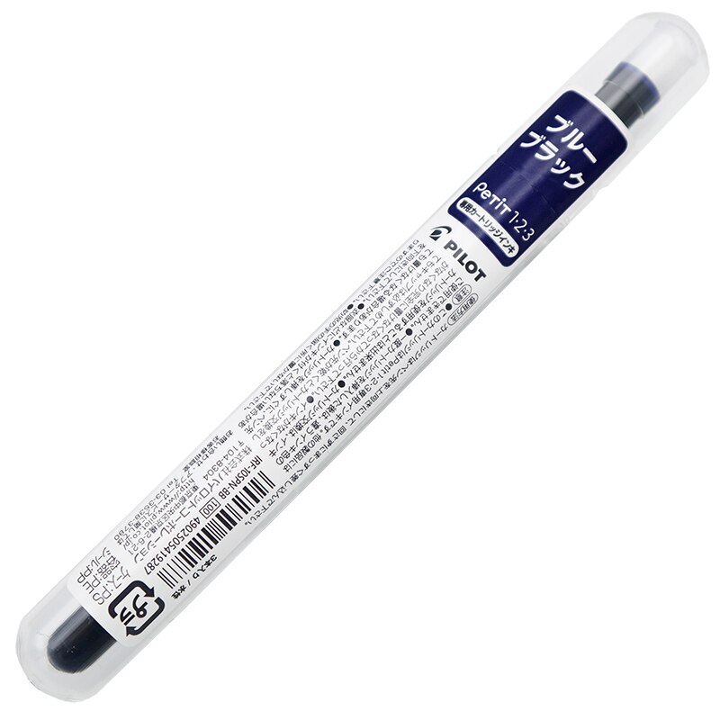 Kawaii pilotpenna spn -20 mini reservoarpenna fin spets 0.3mm genomskinlig färgglad bläck student skrivartillbehör barn wrting: 3 svartblå patroner