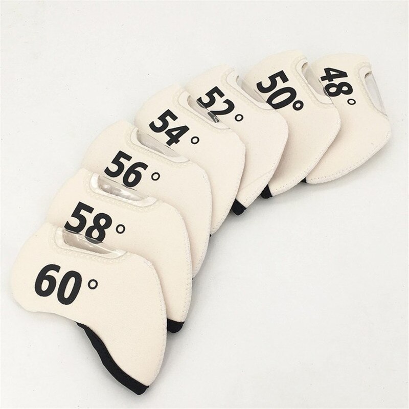 golf kiler headcover nylon golf sand kile sett hode dekker 48/50/52/54/56/58/60 grad fargerik: Hvit 7 stk