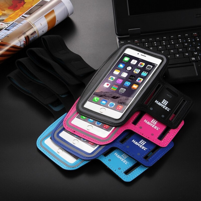 HAWEEL Sport Armband Case met Oortelefoon Gat & Key Pocket voor iPhone 6 Plus voor Samsung Galaxy S6/S5