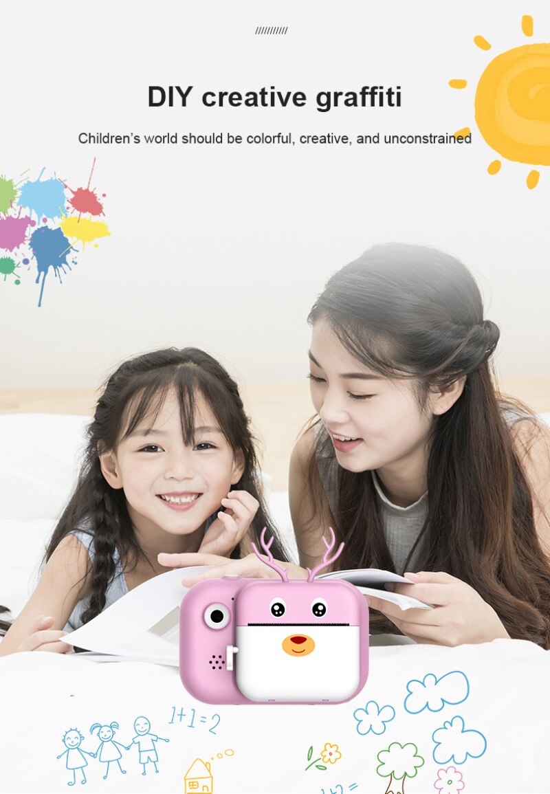Enfants Film caméras HD 1080P enfants imprimer caméra impression instantanée appareil Photo numérique vidéo Photo papier noël noël d'anniversaire