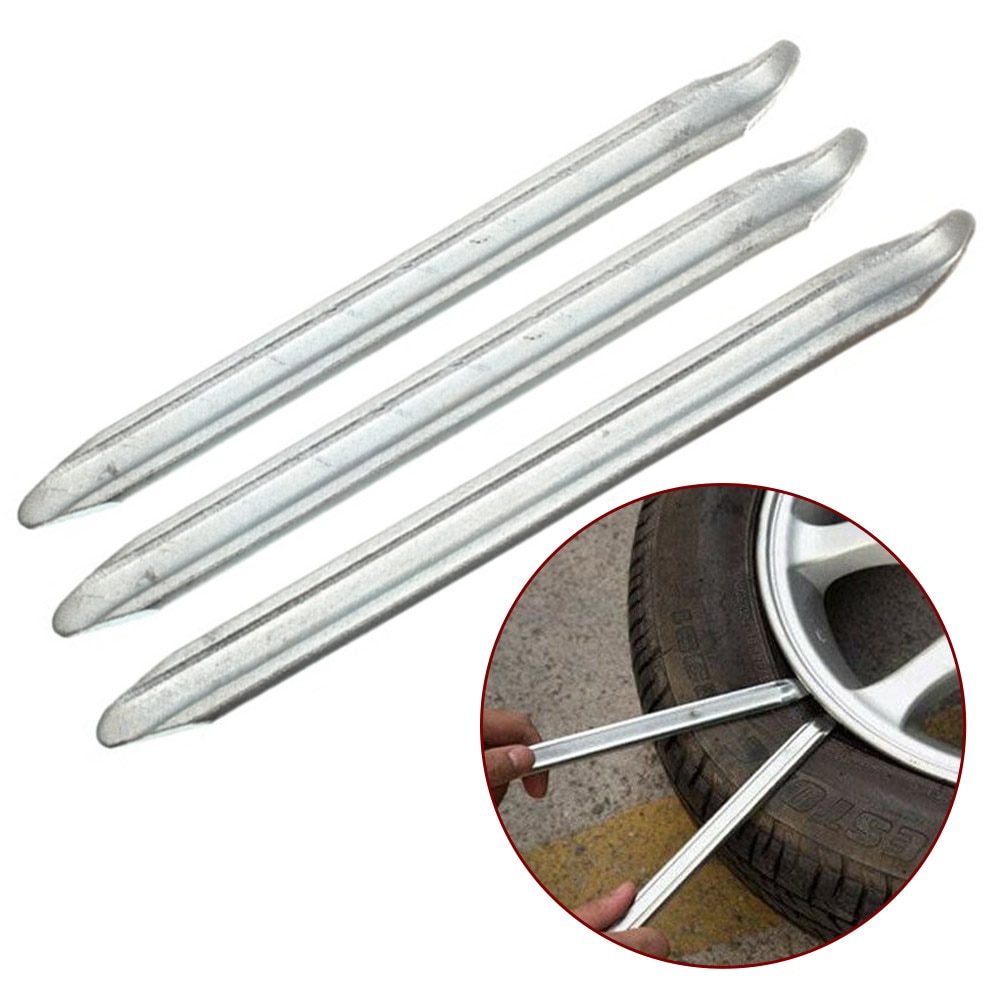 3Pcs Car Motor Bike Tyre Tire Lever Bicycle Spoon Tire Irons Lever Tools Iron Tire Changing Repair Kit for Bike 300mm Sales: Silver