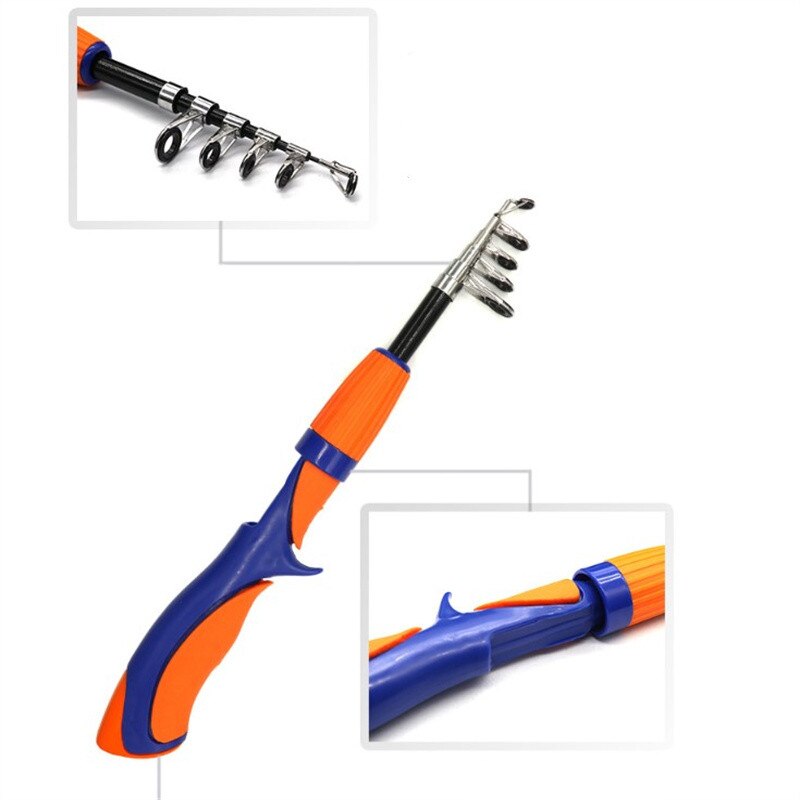 Kids Fishing Set Full Kits With Telescopic Fishing Rod And Spinning Reel Saltwater Freshwater Outdoor Fishing Tools