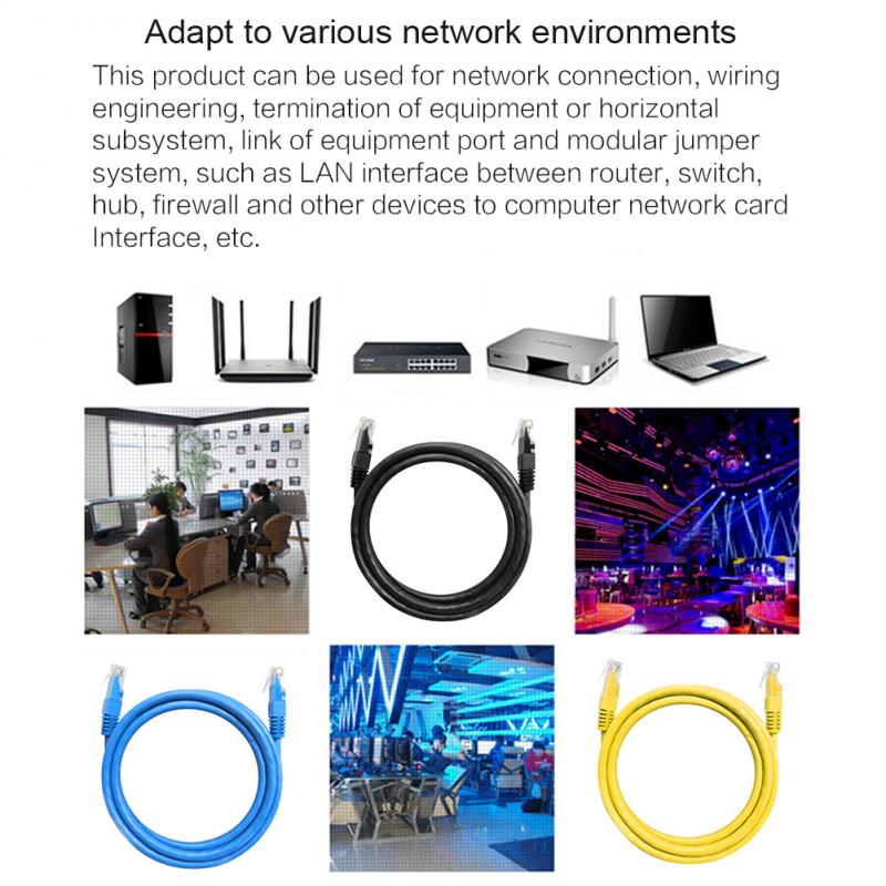 Ethernet Cable 1M 2M 3M 5M Cable CAT-5e RJ45 Patch LAN Cable Router Computer Cables Extender Black Cable Connector TXTB1