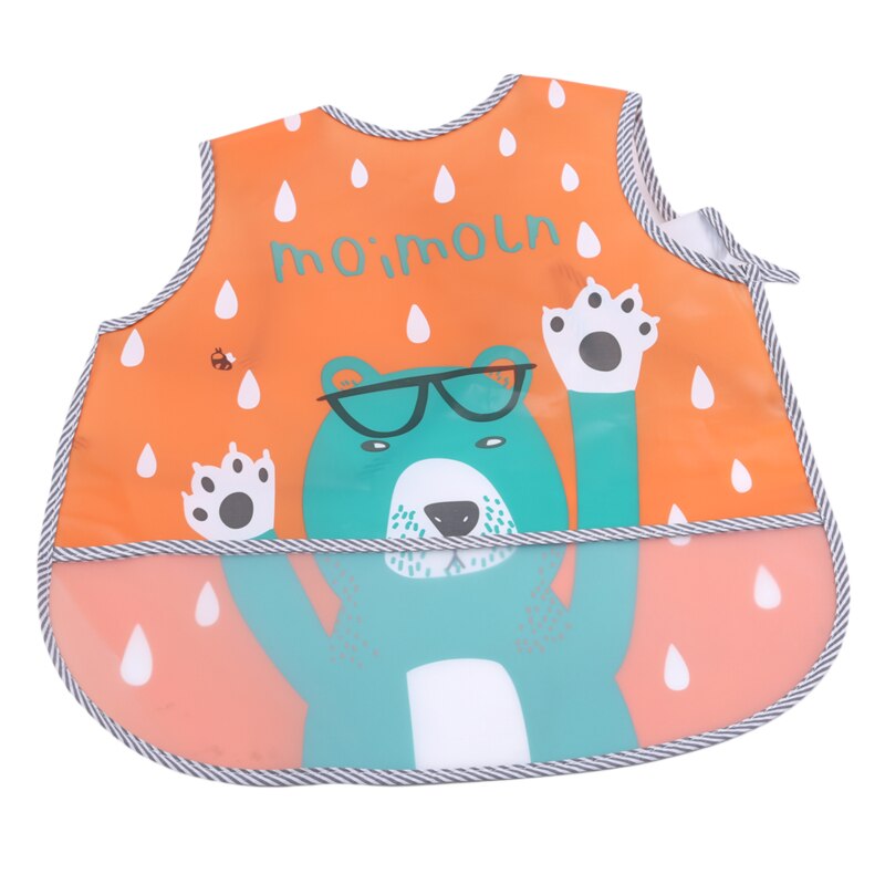 Bavoirs bébé EVA imperméable bavoirs d'alimentation dessin animé Animal impression tissu d'alimentation sans manches enfants bébé tablier Babador Bandana: A Orange glasses