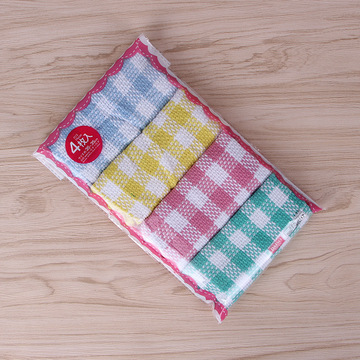 3 stk bomull kjøkkenhåndkle oppvask rengjøringshåndklær vaffelstripet klut absorberende fille skuresvamp hjemmerengjøringsverktøy teklut: Rutete