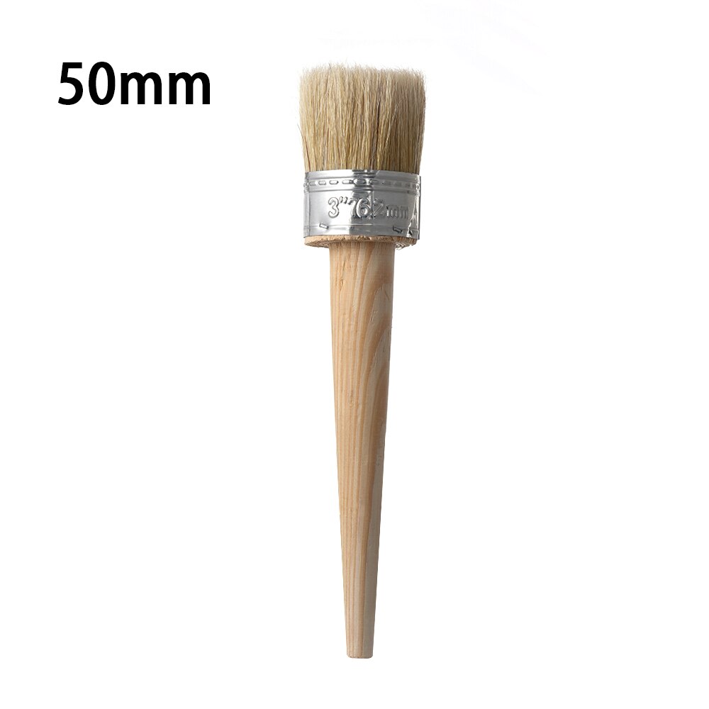 1pc kridt maling voksbørste til maling eller voksning af møbler stencils folkekunst boligindretning træ store børster med naturlige børster: 50mm