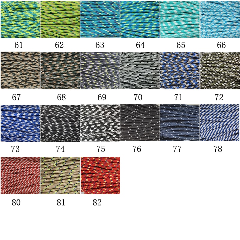 Cuerda de paracaídas de supervivencia, Paracord de 2mm, 5M, 10M, 20M, 30M, un núcleo, cuerda para acampar, escalada, senderismo, pulsera artesanal