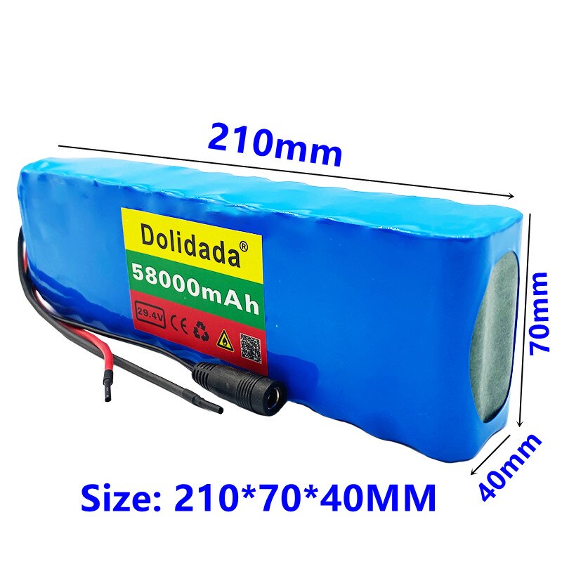24V 58Ah 7s3p 18650 battery lithium battery 24v 58000mAh electric bicycle moped electric lithium ion Battery pack + Charger