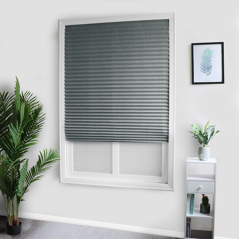 Self-Adhesive Pleated Blinds Half Blackout Windows Curtains for Kitchen Bathroom Balcony Shades For Coffee/Office Window