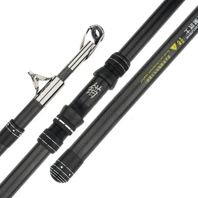 2.1M 2.4M Carbon Fishing Rod 50kg above Superhard Long Distance Throwing shot Rod Lure 50-800g Telescopic Sea Boat Fishing Rod: WHITE / 2.4 m