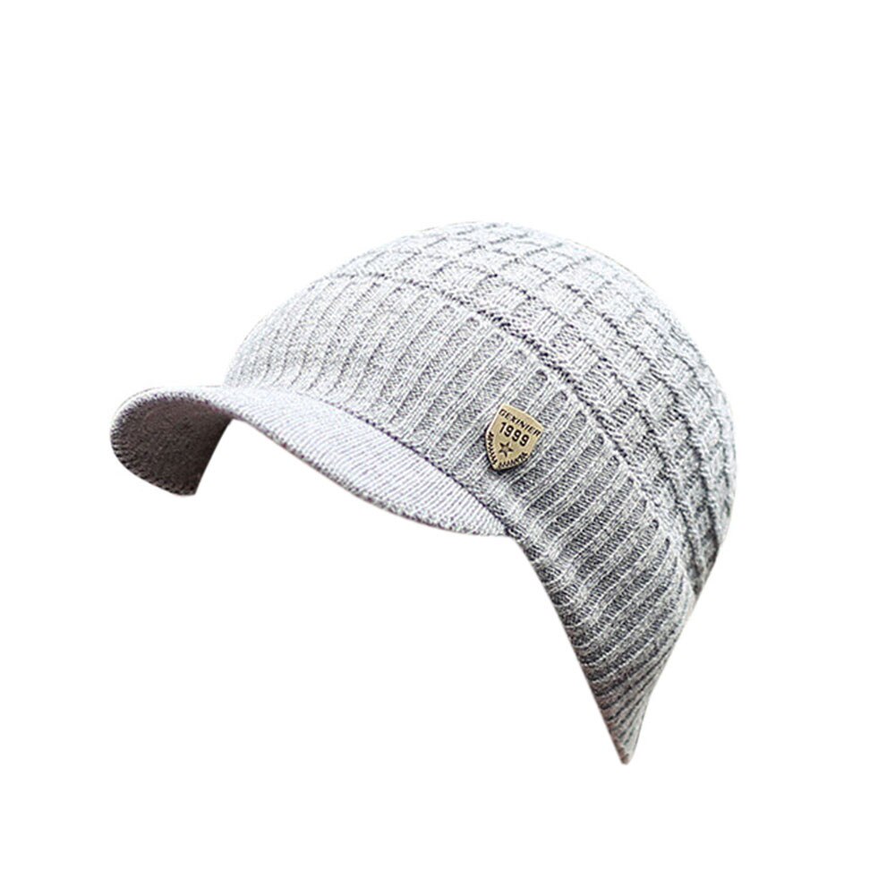 Männer warm ausgebeult Weben Baseball mütze Häkeln Winter Wolle betroffen Ski Mütze Kappen Hütte: grau 