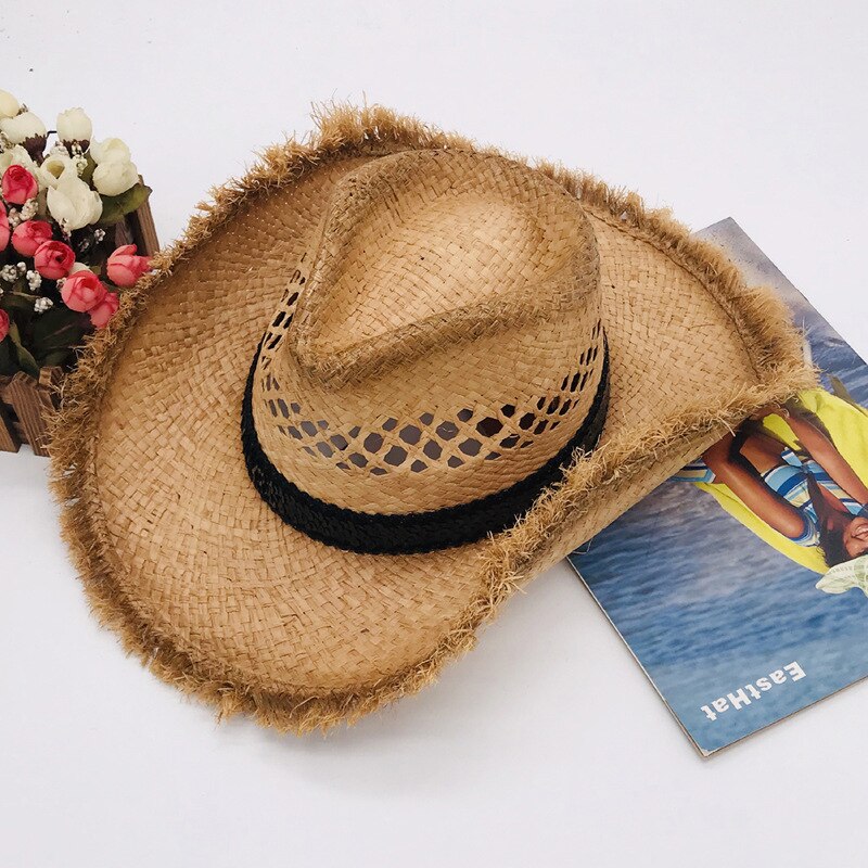 Fashionable Raffia Foldable Summer Women Sun Hats Girls Vintage Beach Panama Hats Men Straw Hats