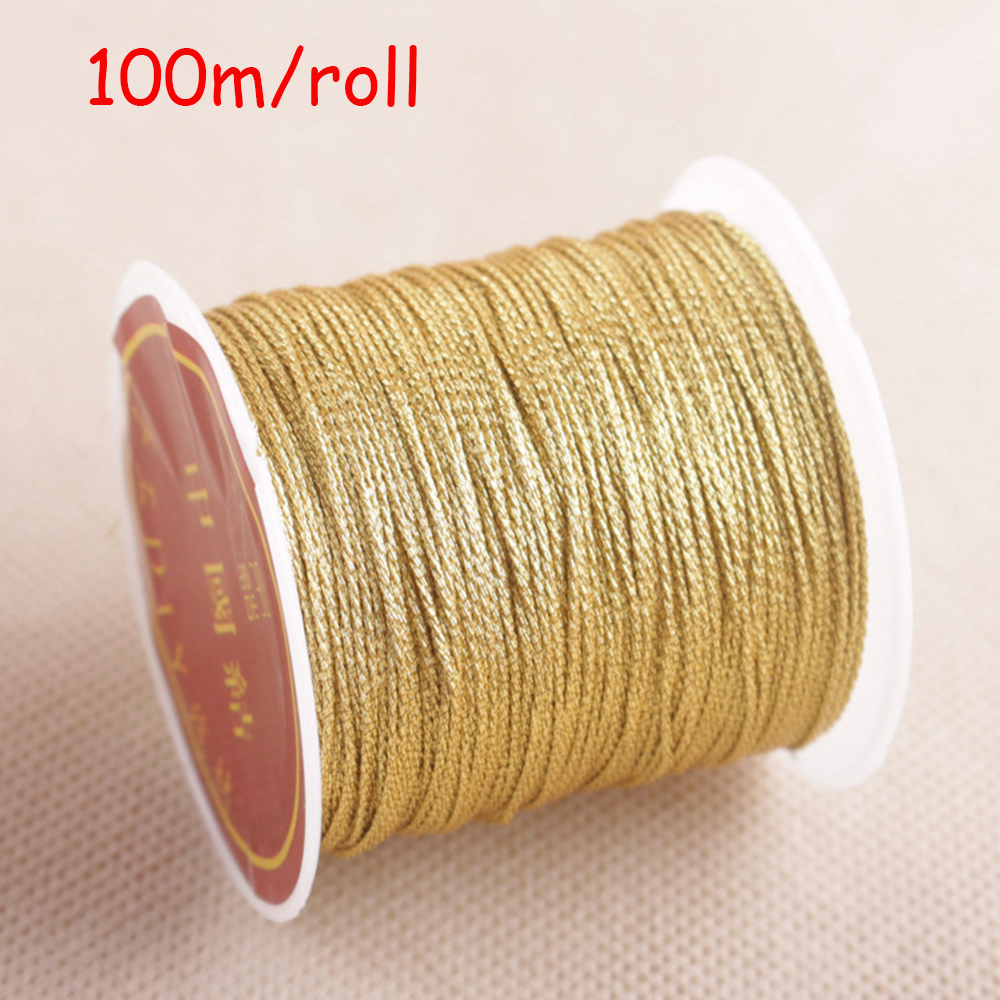 Gold Silver Color 100m/roll Durable Overlocking Sewing Machine Threads Polyester Cross Stitch Strong Threads for Sewing Supplies: Gold