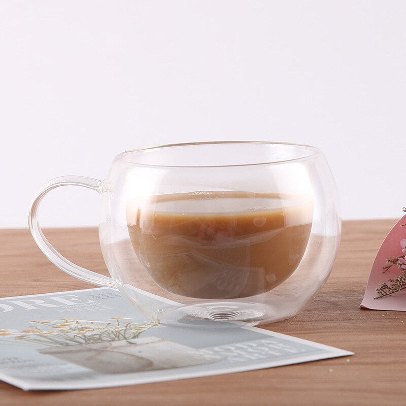 260ml värmebeständig kaffekopp dubbelvägg transparent söt mjölk te glas kopp cocktail vodka vinmugg julkopp