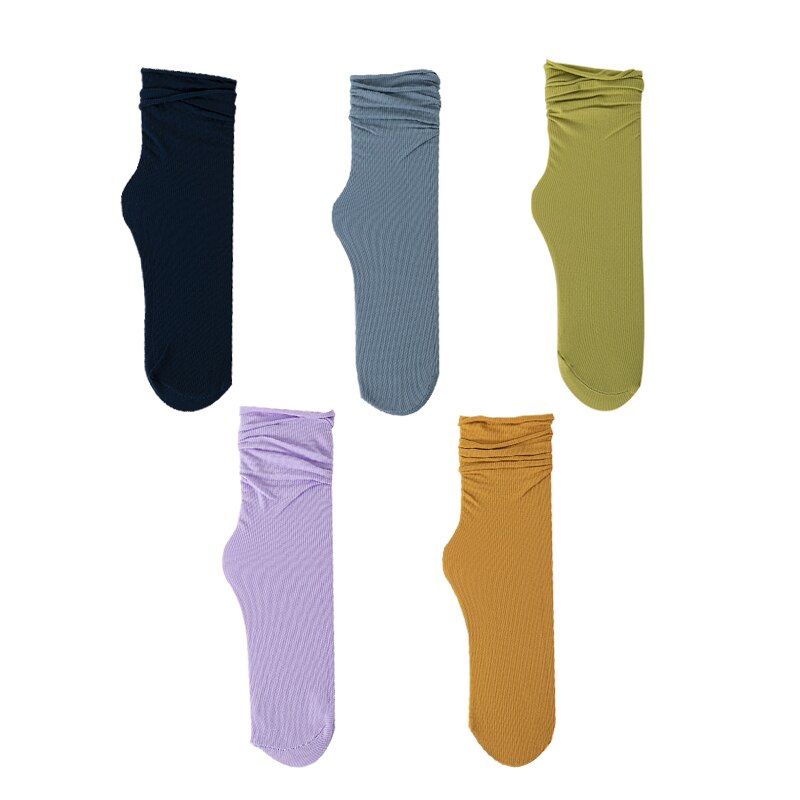 5 pares mulheres meias altas macias, velet soltas alças, meias fortes para meninas respiráveis meias masculinas um tamanho unissex: style 5