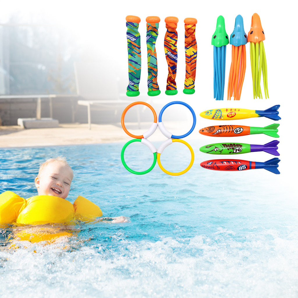 Summer Fun Water Diving Toys Pool Toys Ages 3 4 5 6 7 Dive Rings Pool Fish Training Toys Grab Toy