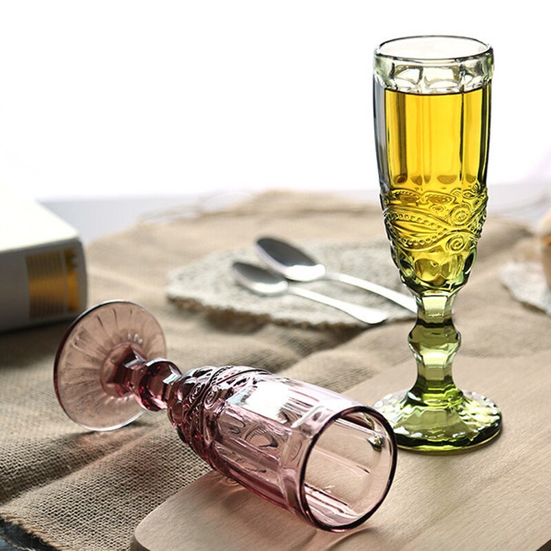 Verre à vin rouge Vintage gaufré 150ml, gobelet à jus rétro, verre à eau, verre à Champagne, verres à vin pour fête de mariage