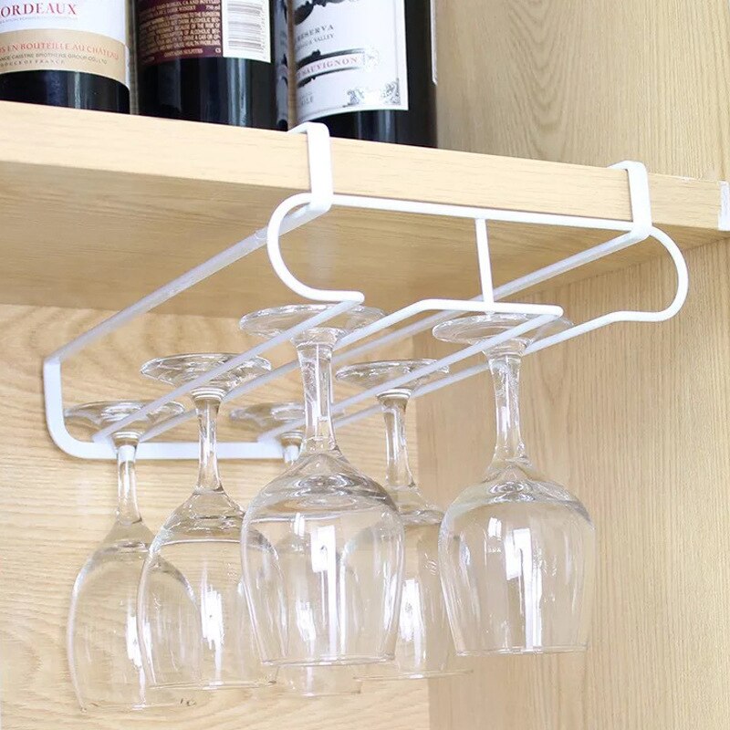 Handy Stainless Steel Wine Rack Wine Glass Rack For Holder Glasses Storage Bar Kitchen 6-9 Cups Hanging Bar Hanger Shelf
