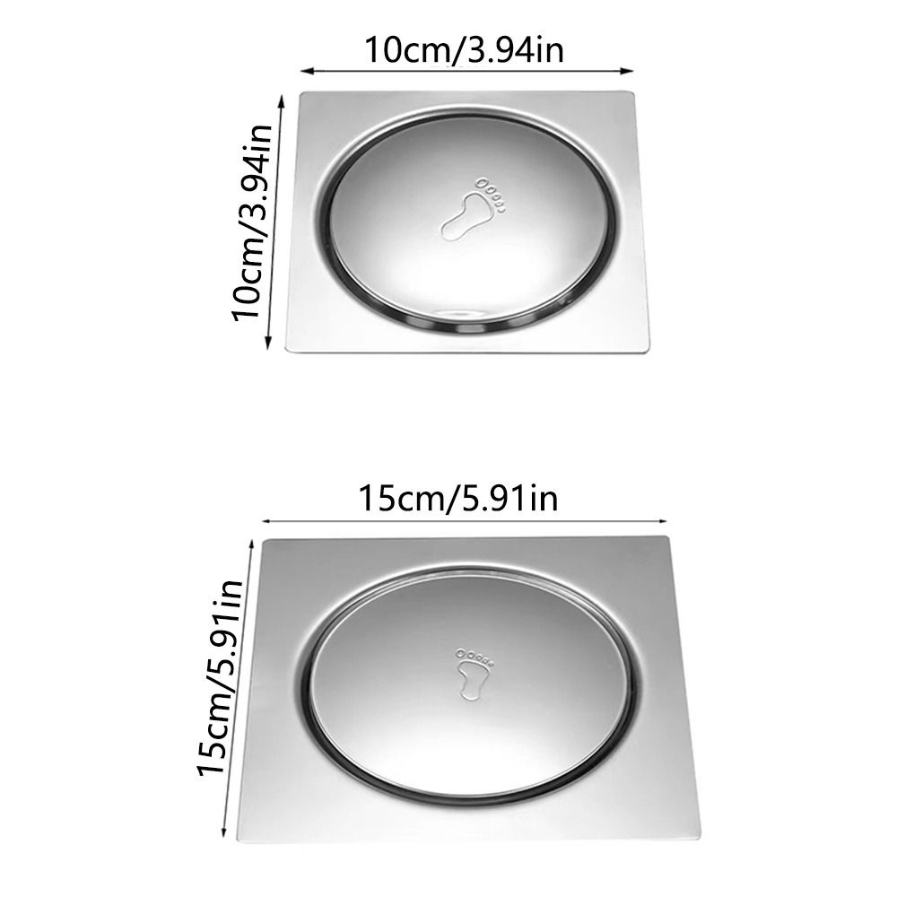 Afneembare vierkante doucheafvoer perstype waterdichte vloer haarvanger rubberen pakking betegelde inzet badkamerafvoerplug