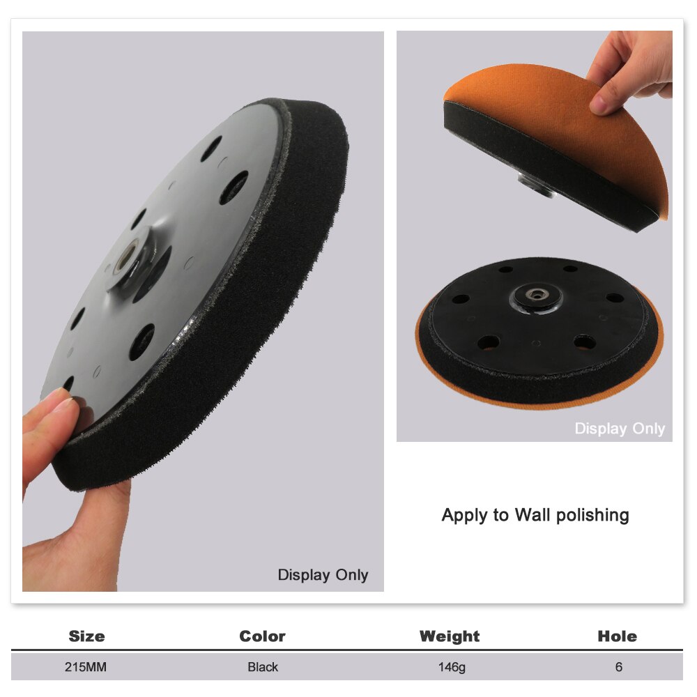 9inch 215mm Wall Polishing Backing Plate Hook&amp;loop Replacement Sanding Pad for Drywall Sander