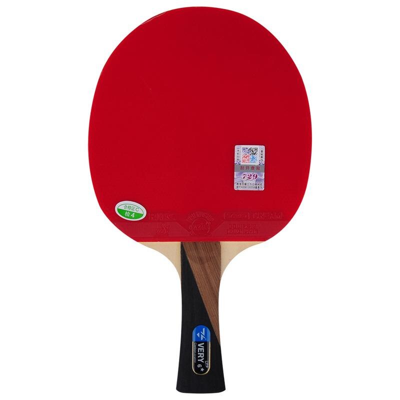 Originale 729 vennskap veldig 6 stjerners bordtennisracketer ferdige racketer racket sport kviser i gummi ping pong bag: Langt håndtak