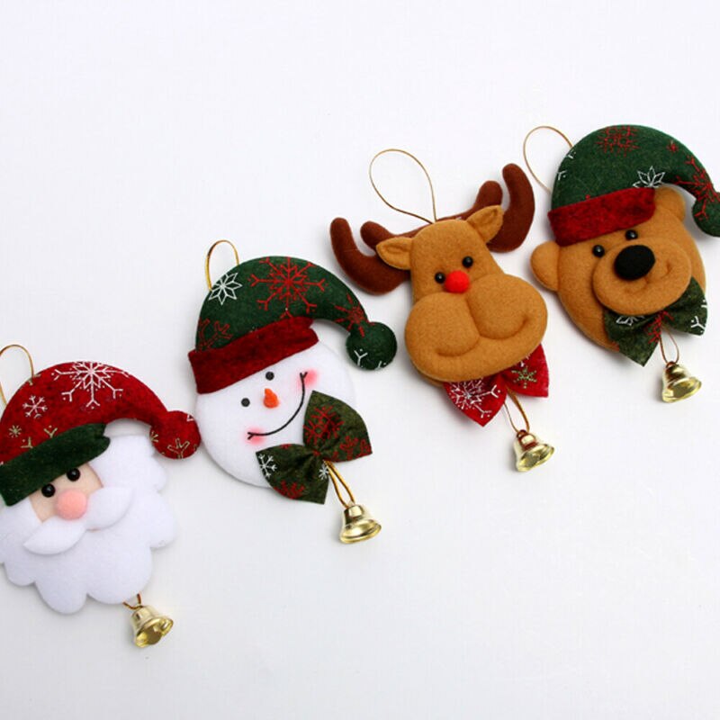 Kerst Klokken Decor Xmas Kerstman Sneeuwpop Beer Herten Boom Ornamenten Opknoping Hanger Ornament Jingle Bells